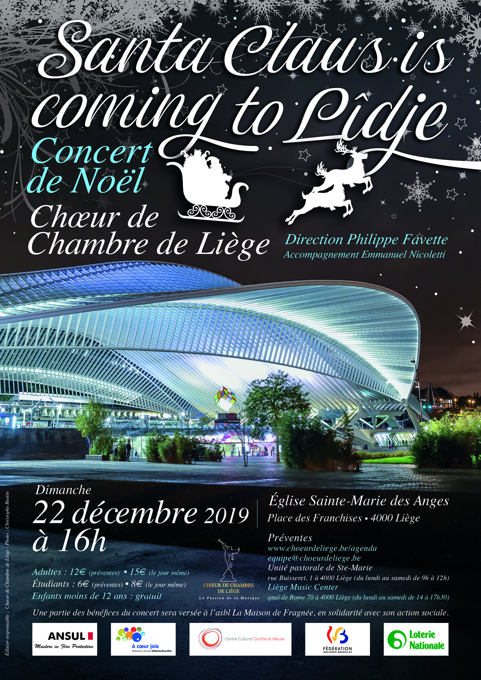 Affiche Concert de Noël | Choeur de Chambre de Liège